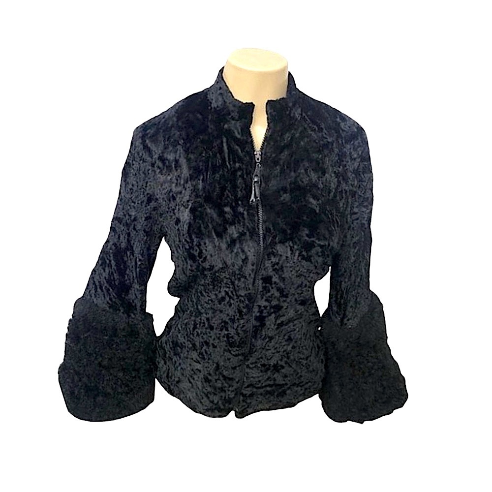 A.B.S. By Allen Swartz Crushed Velvet Black Fur